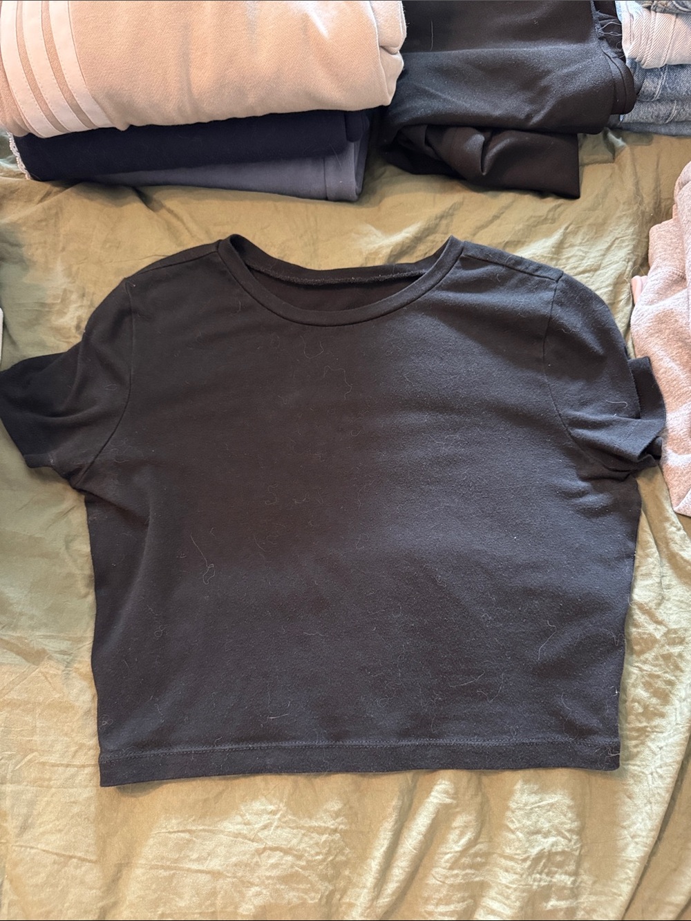 wild fable Black Crop Crewneck Tee